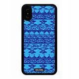 iPhone X Case, Tribal Case, Cowcool Ultra Thin Soft Silicone Case for Apple iPhone 10 - Blue Porcelain Tribal Atlantis Maya