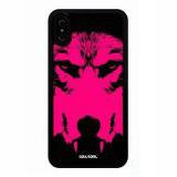iPhone X Case, Wolf Case, Cowcool Ultra Thin Soft Silicone Case for Apple iPhone 10 - Black Hot Pink Wolf Face